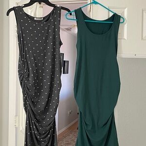 Elegant Green and Polka Dot Dress Set